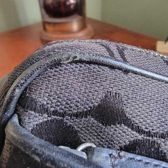 Vintage Coach Y2K Signature Jacquard Black Leather Belt Bag Size M/L - Picture 15 of 15